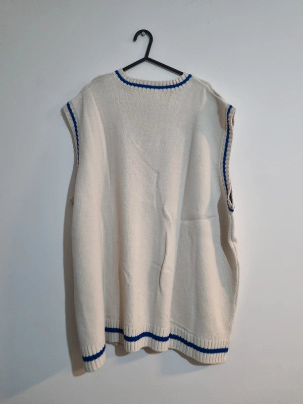 MENS EXTRA LARGE CREAM BOOHOOMAN SWEATER/VEST