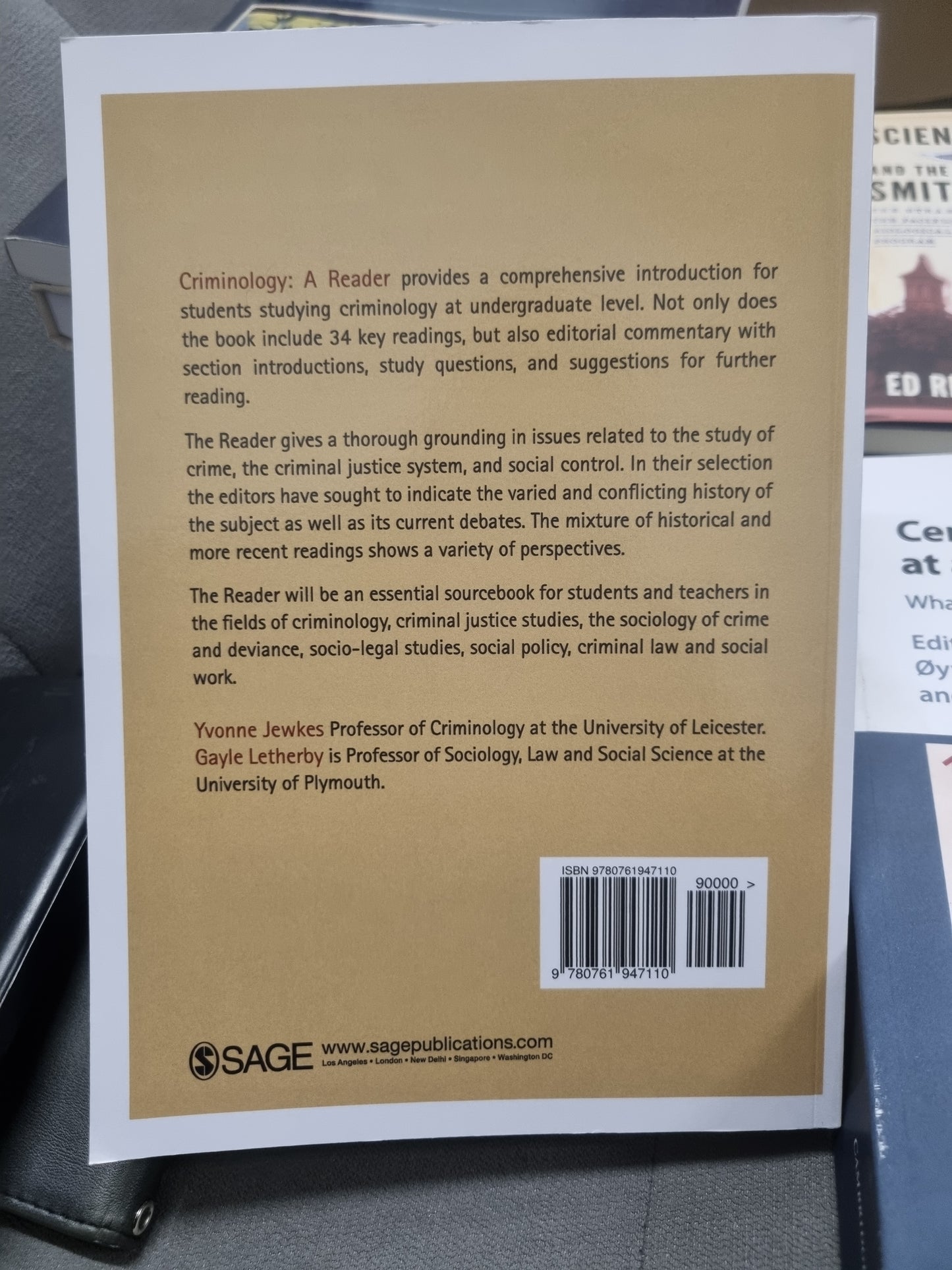 CRIMINOLOGY: A READER edited by yvonne jewkes and gayle letherby