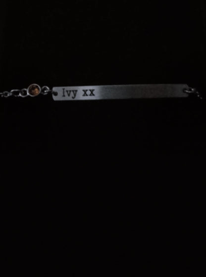 Citrine Personalised Name Bracelet - Ivy