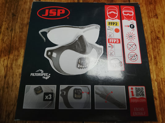 JSP FilterSpec FFP2 Combined Safety Glasses and Respirator Filter Mask