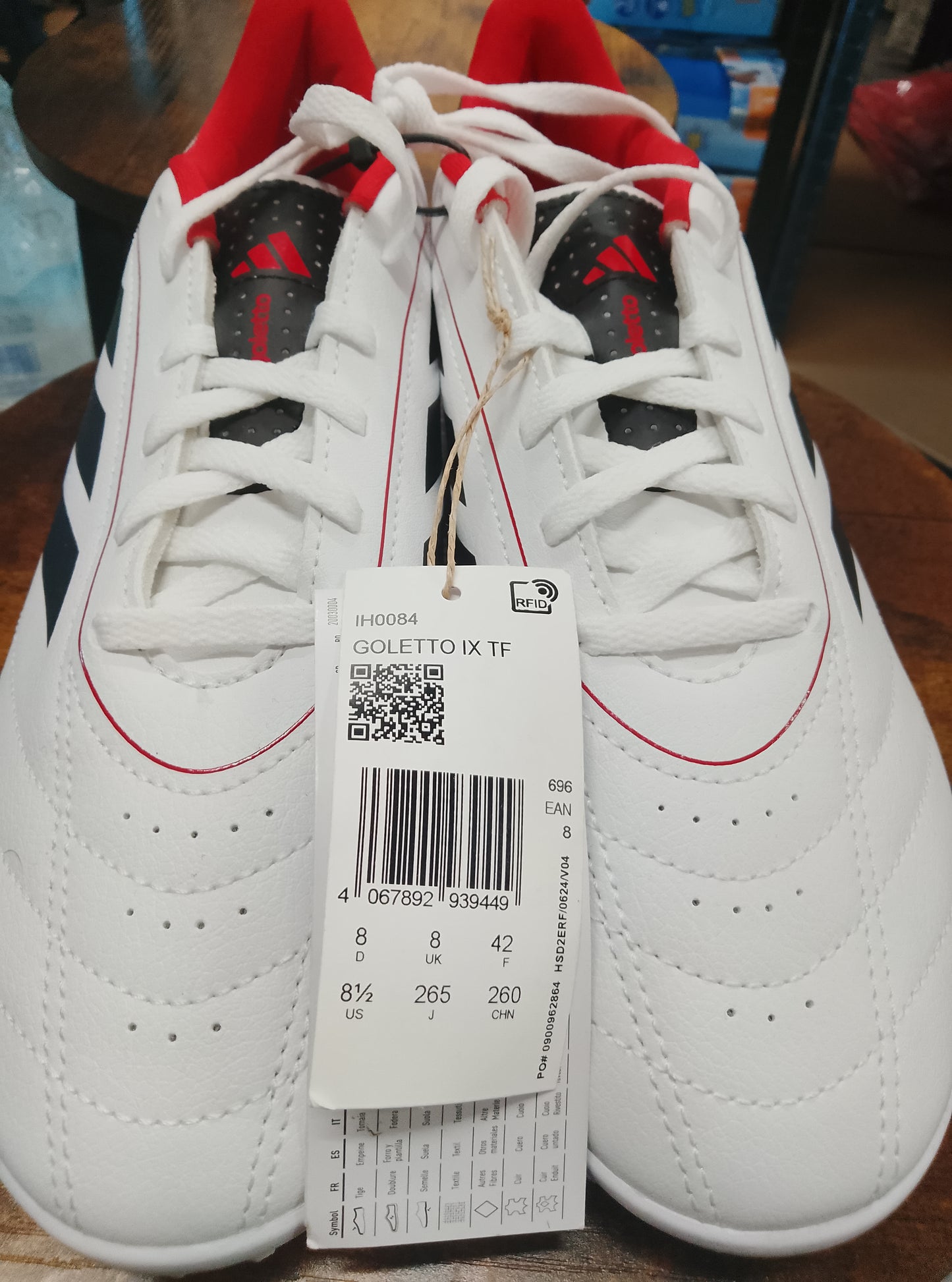 Goletto IX Turf Black, Red and White Football Boots