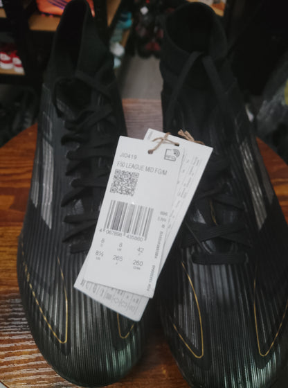 Adidas F50 Black/Gold/Silver League MID FG/M Football Boots