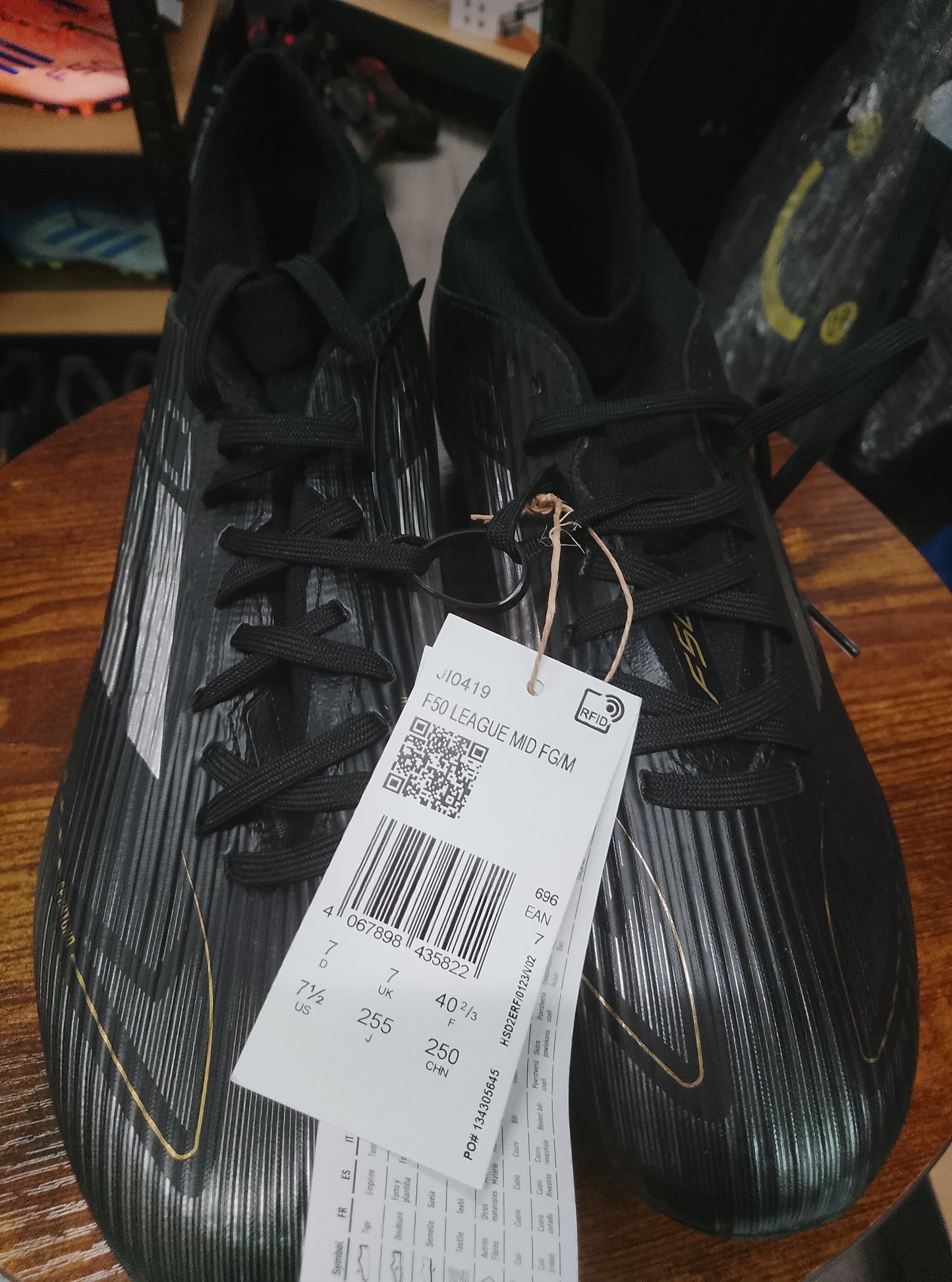 Adidas F50 Black/Gold/Silver League MID FG/M Football Boots