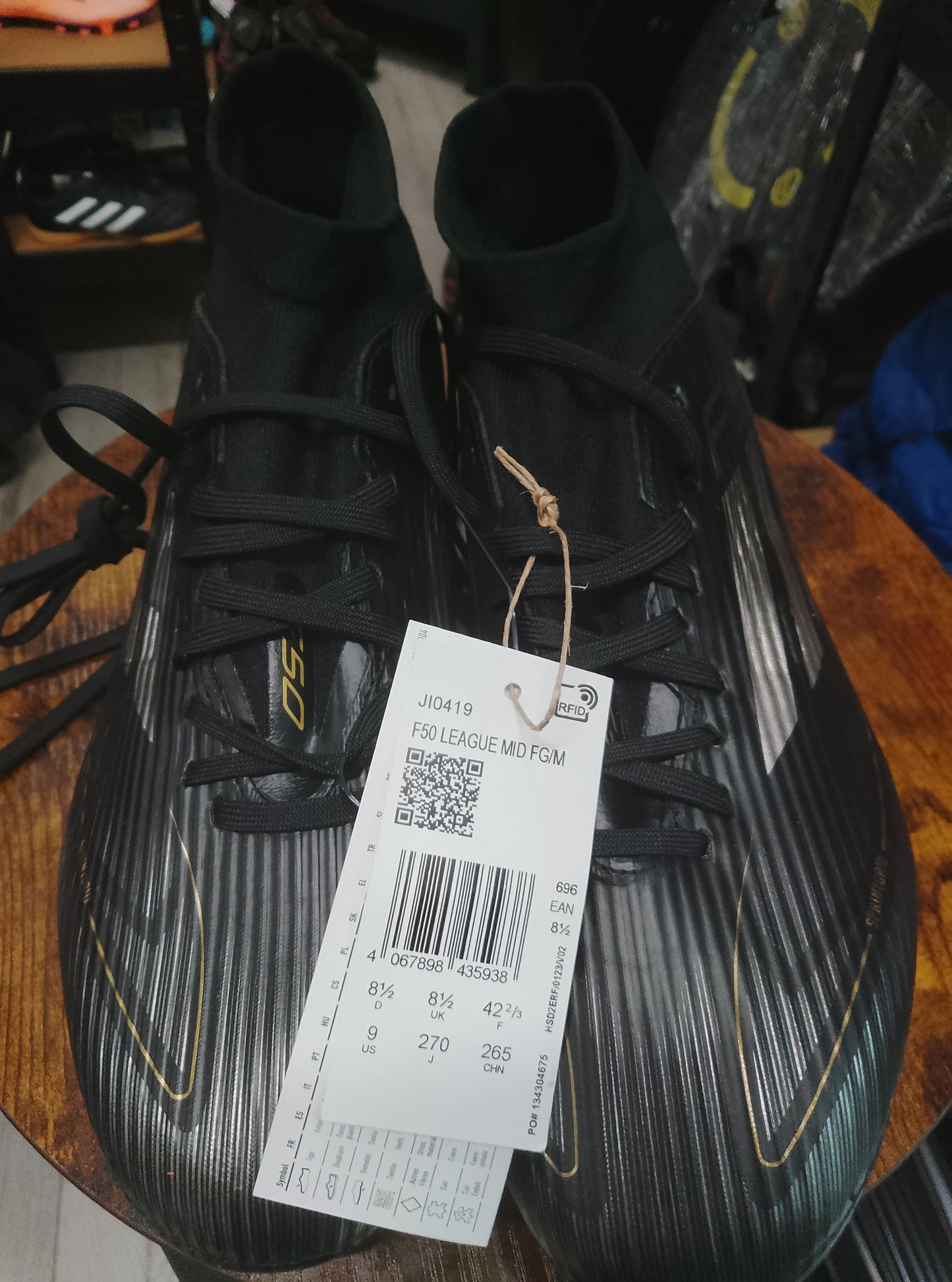 Adidas F50 Black/Gold/Silver League MID FG/M Football Boots