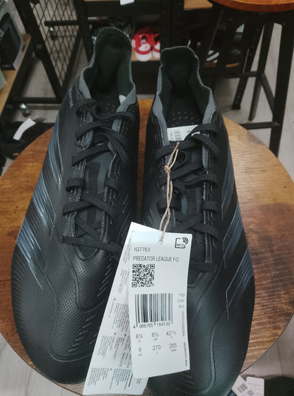 Adidas Predator League Core Black & Carbon Firm Ground Football Boots