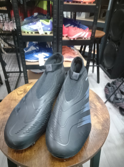 Adidas Predator League Laceless Core Black & Carbon Firm Ground Football Boots