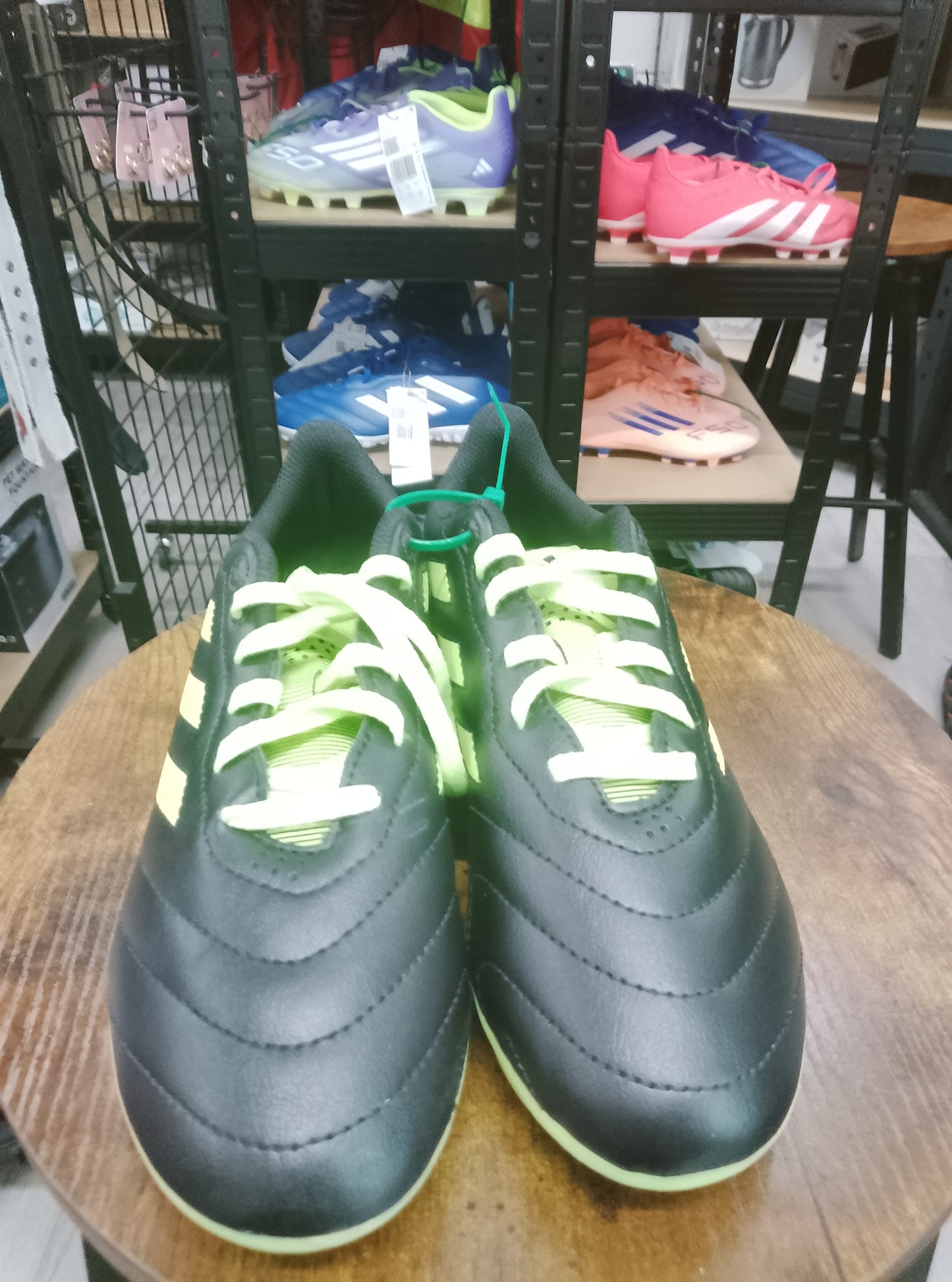 Adidas Goletto VIII Black/Green Firm Ground Junior Football Boots