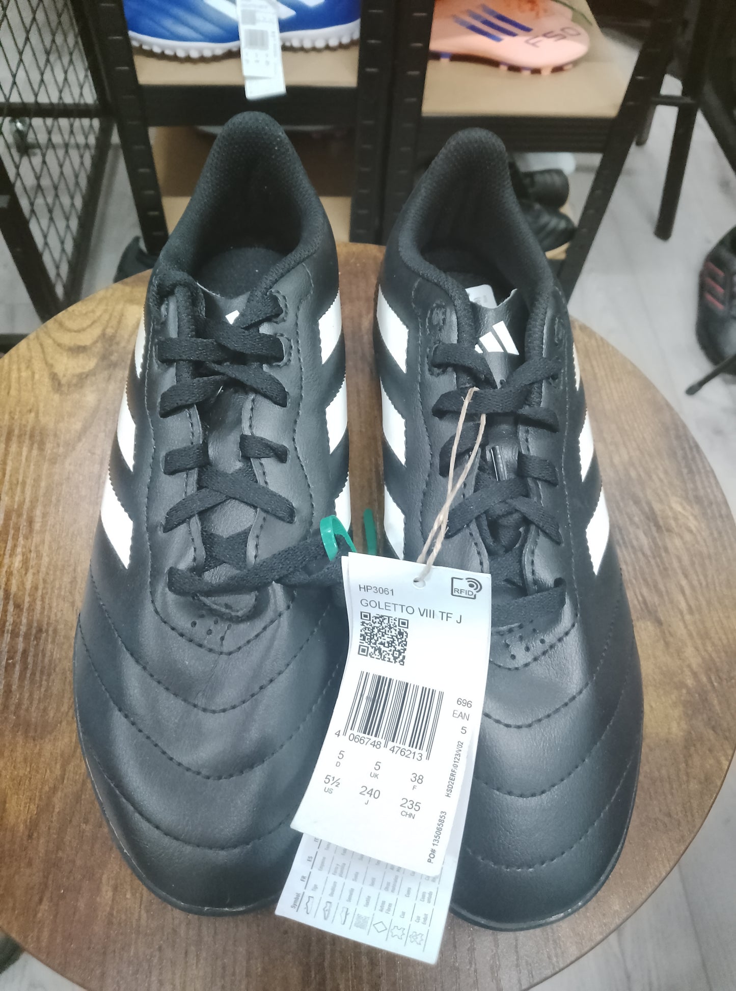 Adidas Goletto VIII Black/White Turf Junior Football Boots