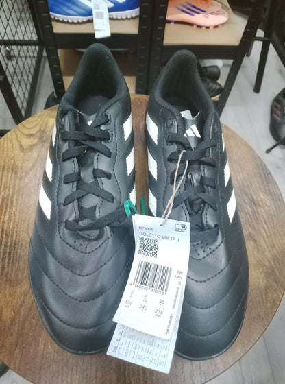 Adidas Goletto VIII Black/White Turf Junior Football Boots