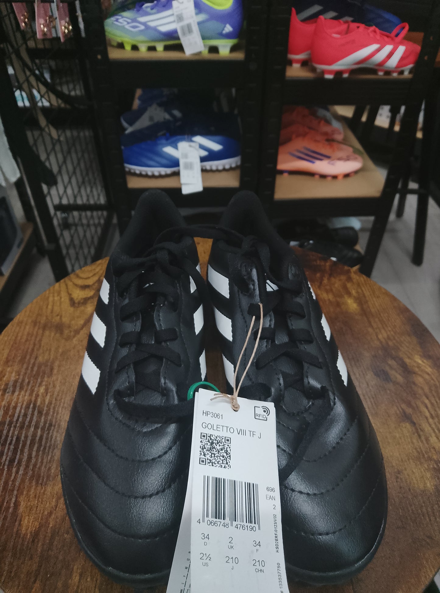 Adidas Goletto VIII Black/White Turf Junior Football Boots