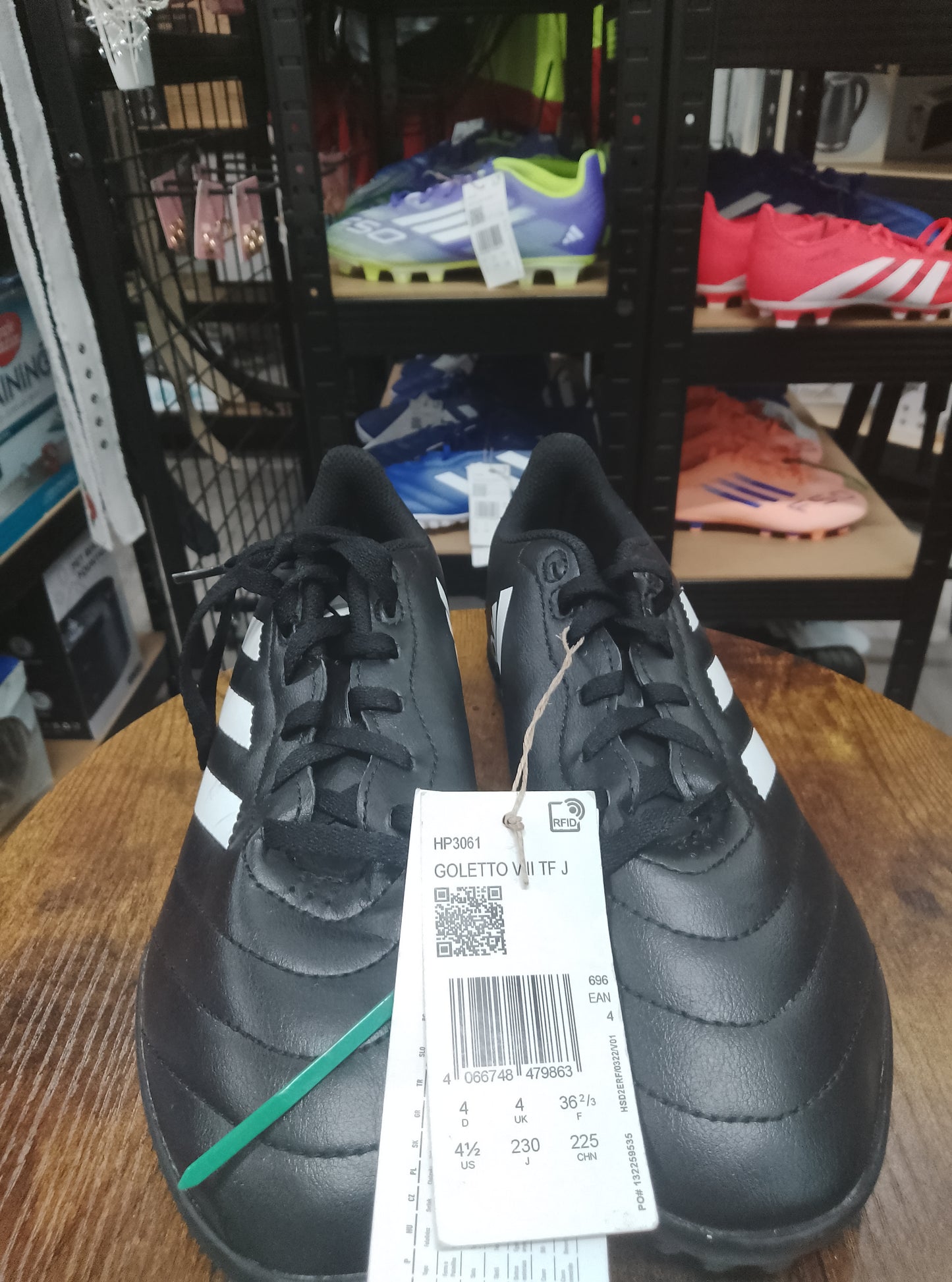 Adidas Goletto VIII Black/White Turf Junior Football Boots