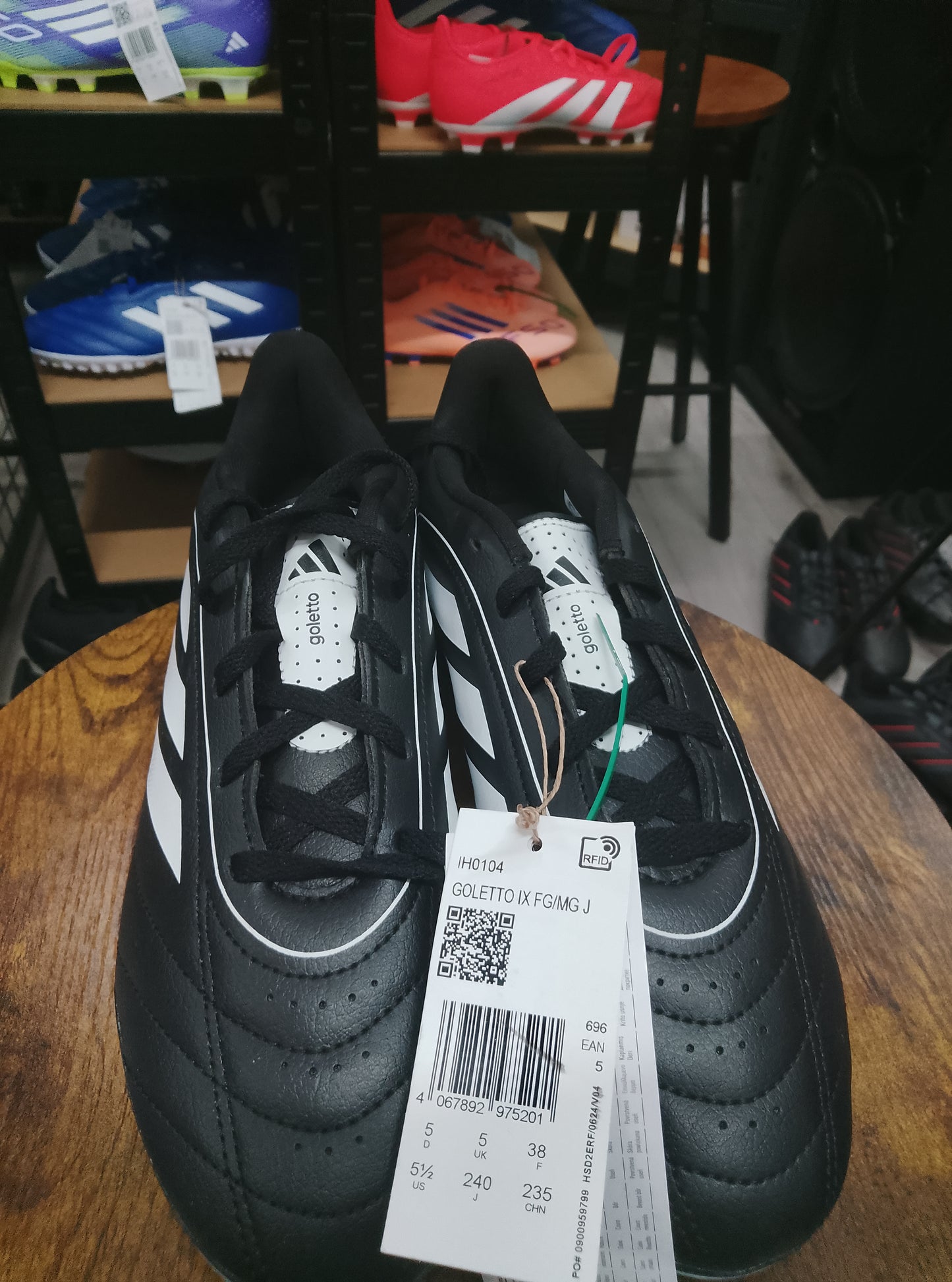 Adidas Goletto IX Black/White FG/MG Junior Football Boots