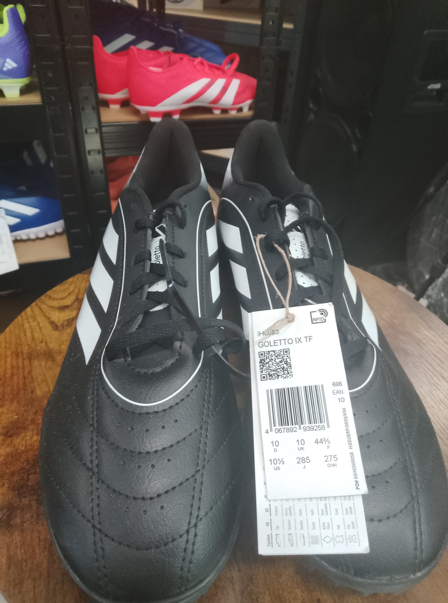 Adidas Goletto IX Black/White Turf Football Shoes