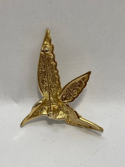 Gold Colored Hummingbird Brooch