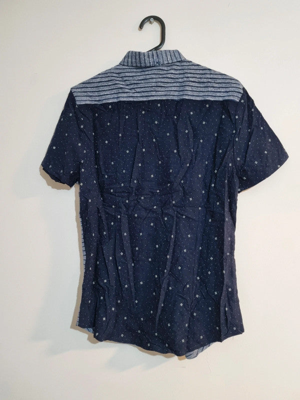 MEDIUM BLUE STYLISH SHORT SLEEVED SHIRT