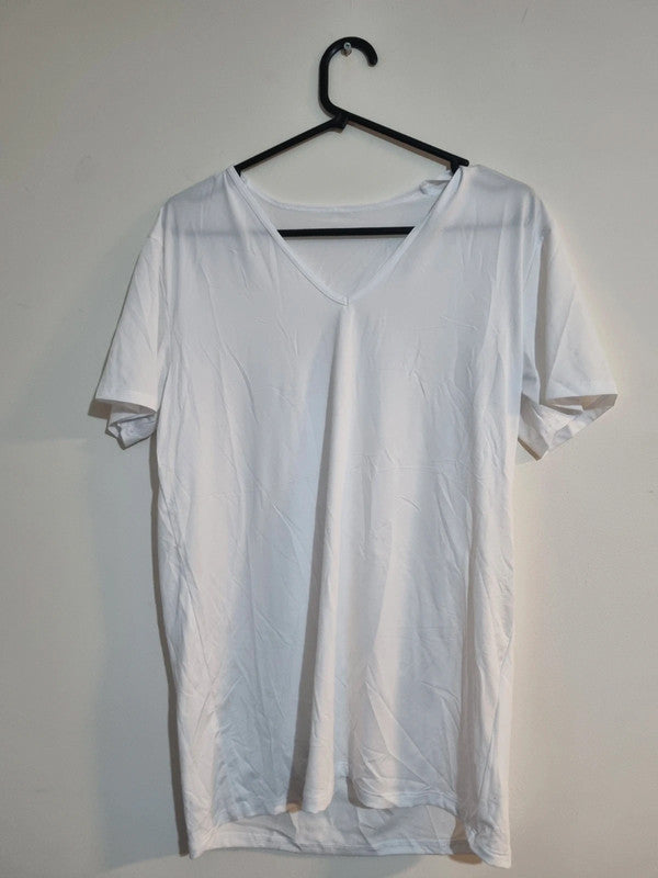 UNISEX MEDIUM PLAIN LIGHT WEIGHT V-KNECK T-SHIRT