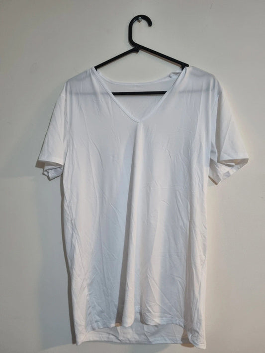 UNISEX MEDIUM PLAIN LIGHT WEIGHT V-KNECK T-SHIRT