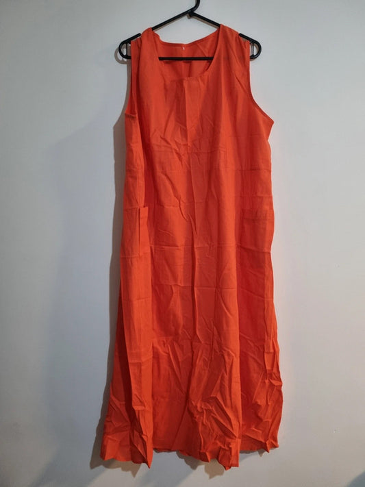 4XL PLAIN ORANGE DRESS