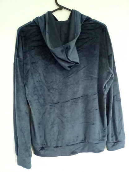 SMALL DARK BLUE STARS AND MOONS SOFT FLEECE HOODY