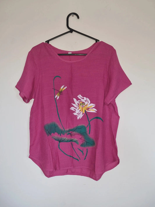 3XL PINK/ LILY-PAD T-SHIRT