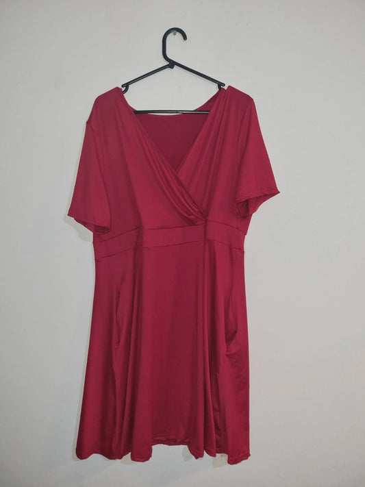 2XL RED STYLISH DRESS