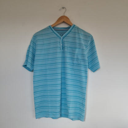 Men's Medium Blue Striped T-Shirt