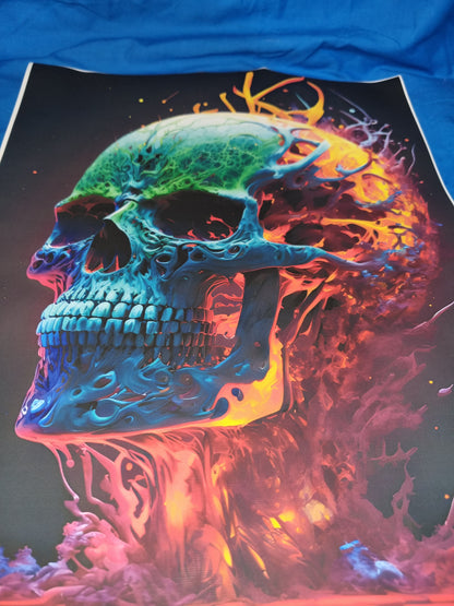Flaming skull art canvass