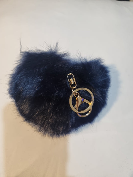 Fluffy heart keychain