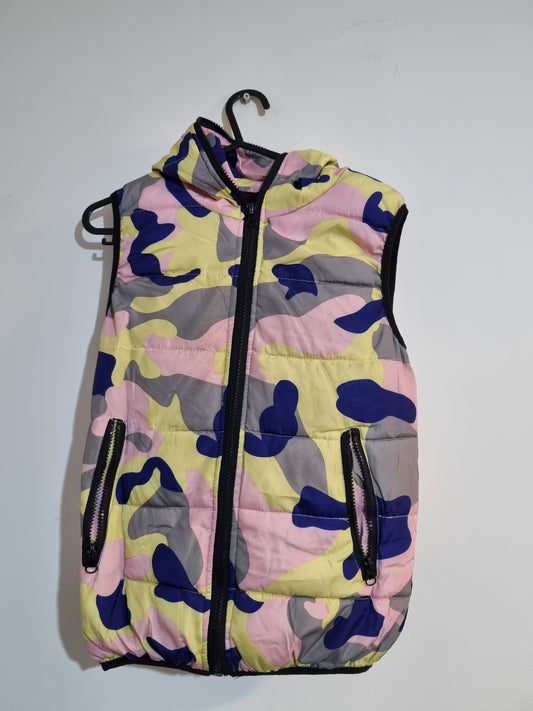 XSMALL WOMEN'S PAINT CAMO  FULLY ZIPUP HOODED BODY WARMER
