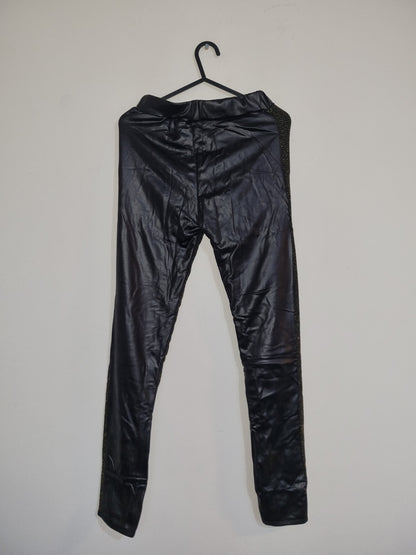 Womens XSmall Gold Sparkle Faux Leather Pants