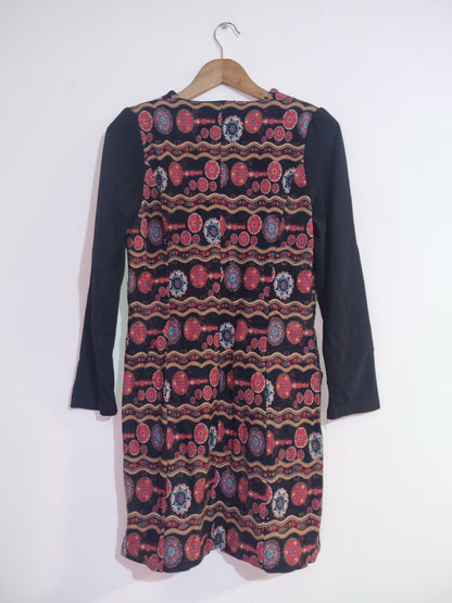 Women's Medium Black/Patterned Dress