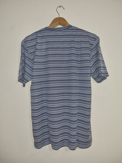 Men's Large Grey/Blue Striped T-Shirt