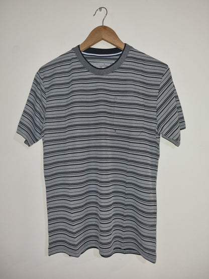 Men's Medium Grey/Black Striped T-Shirt