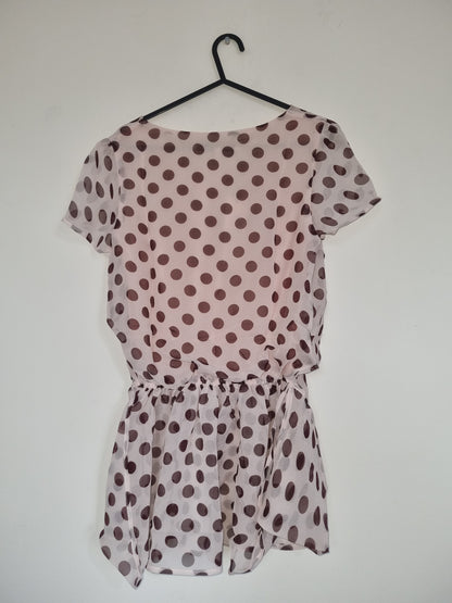 Women's XSmall/Teen Peach/Brown Polkodot Dress