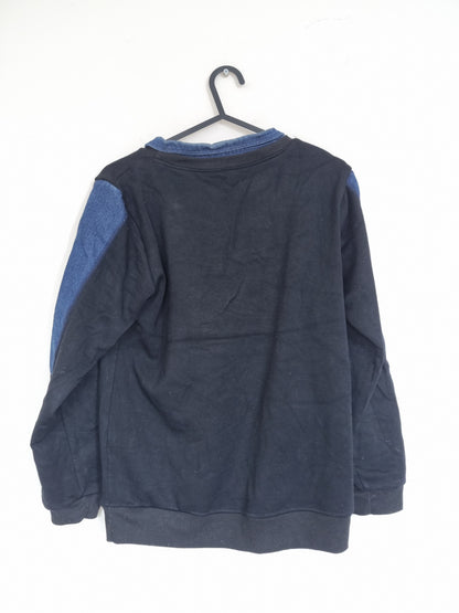 Adult Small Blue/Denim Patch Sweater