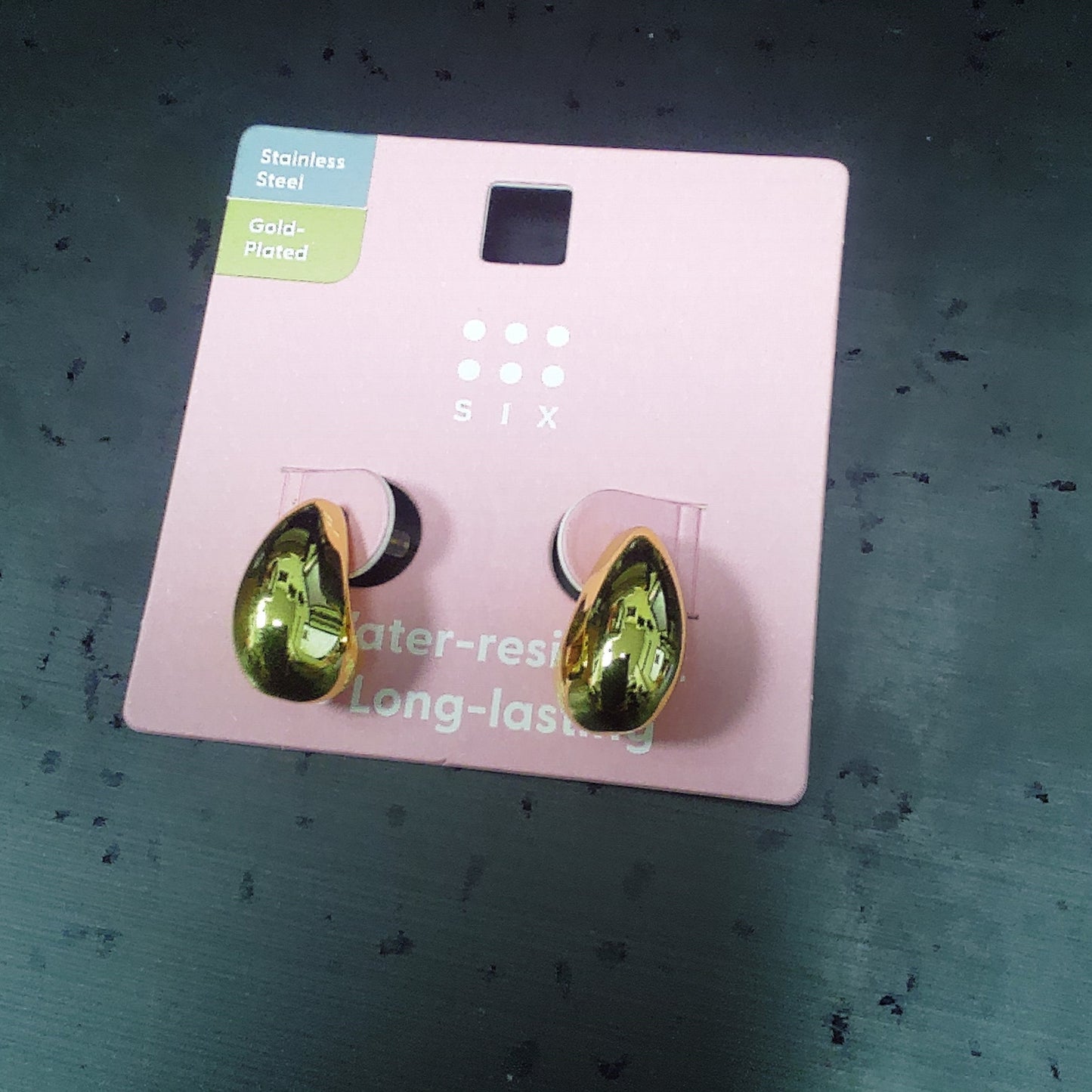 Tear Drop Gold Plated Earring