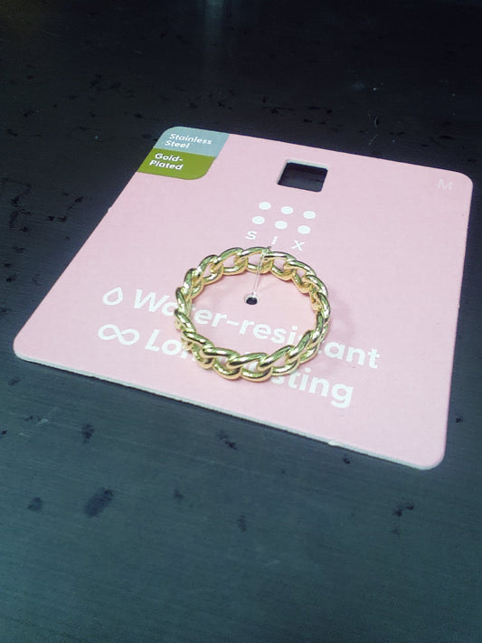 Gold Plated Chain Linked Ring - Medium Size