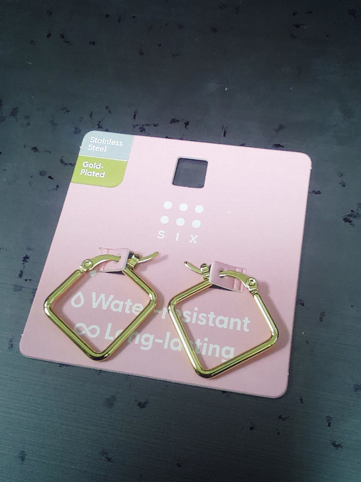 Gold Plated Diamond Shape Earrings