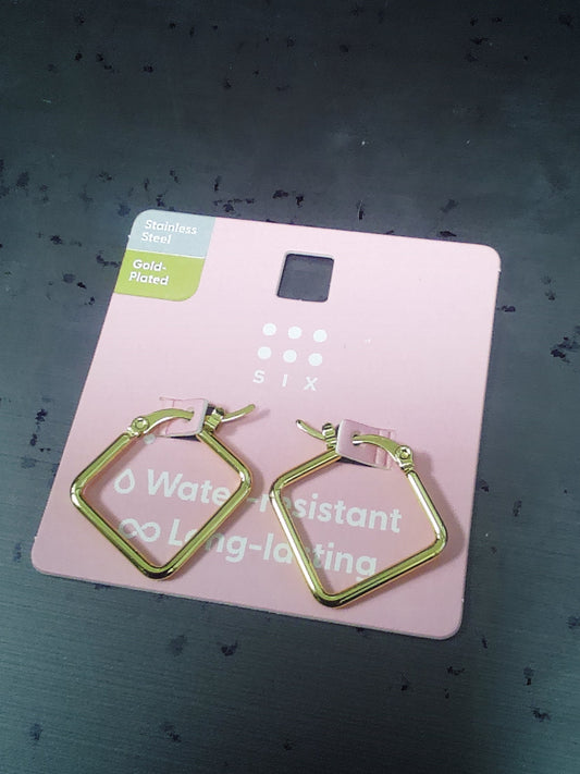 Gold Plated Diamond Shape Earrings