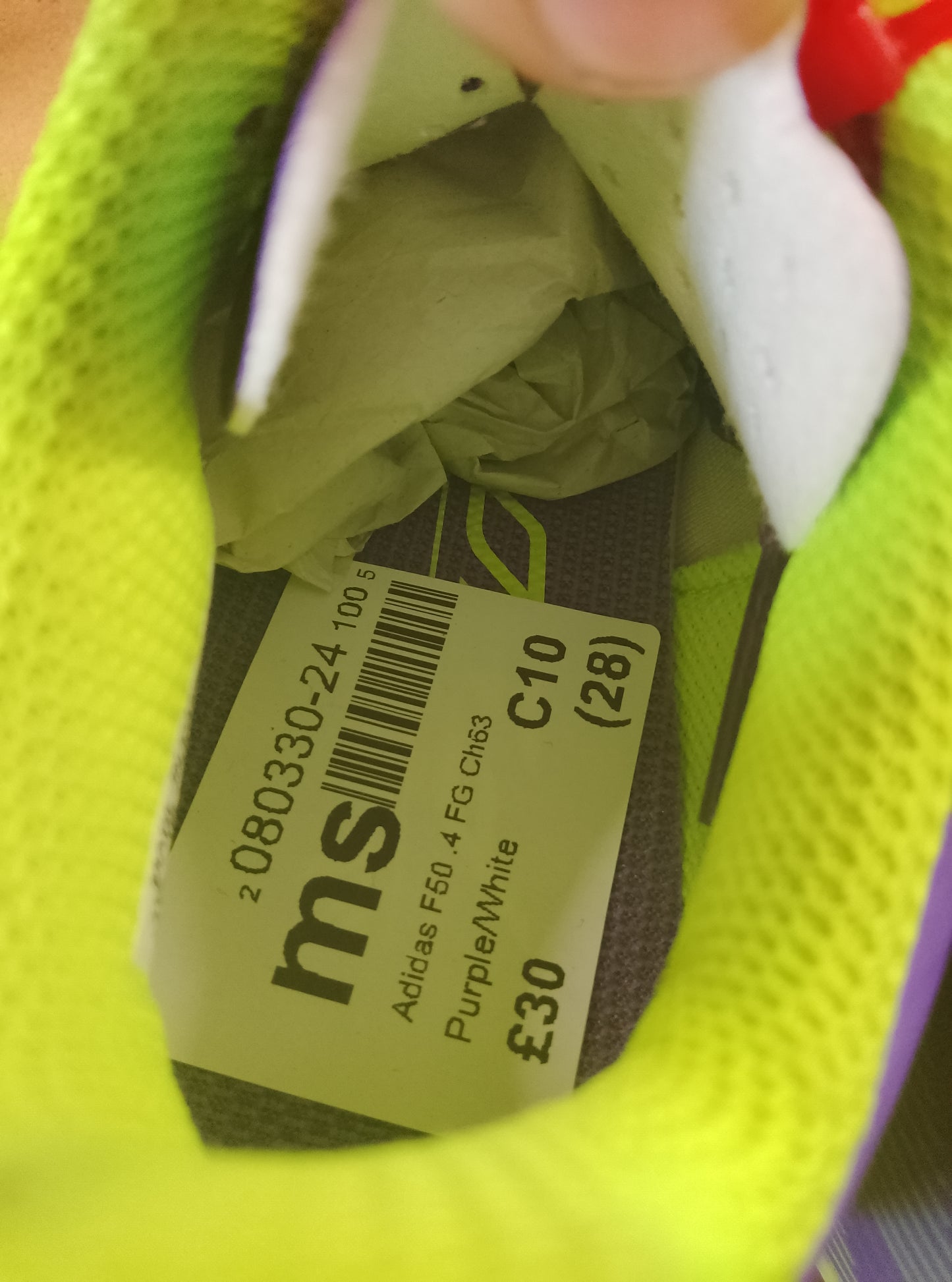 Adidas F50 Club FG/MG J Football Shoes Size 10K UK