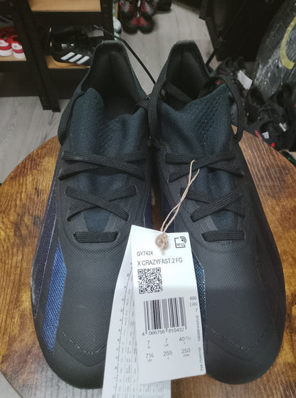 Adidas X CrazyFast 2 FG Nightstrike Size 7 Football Boots