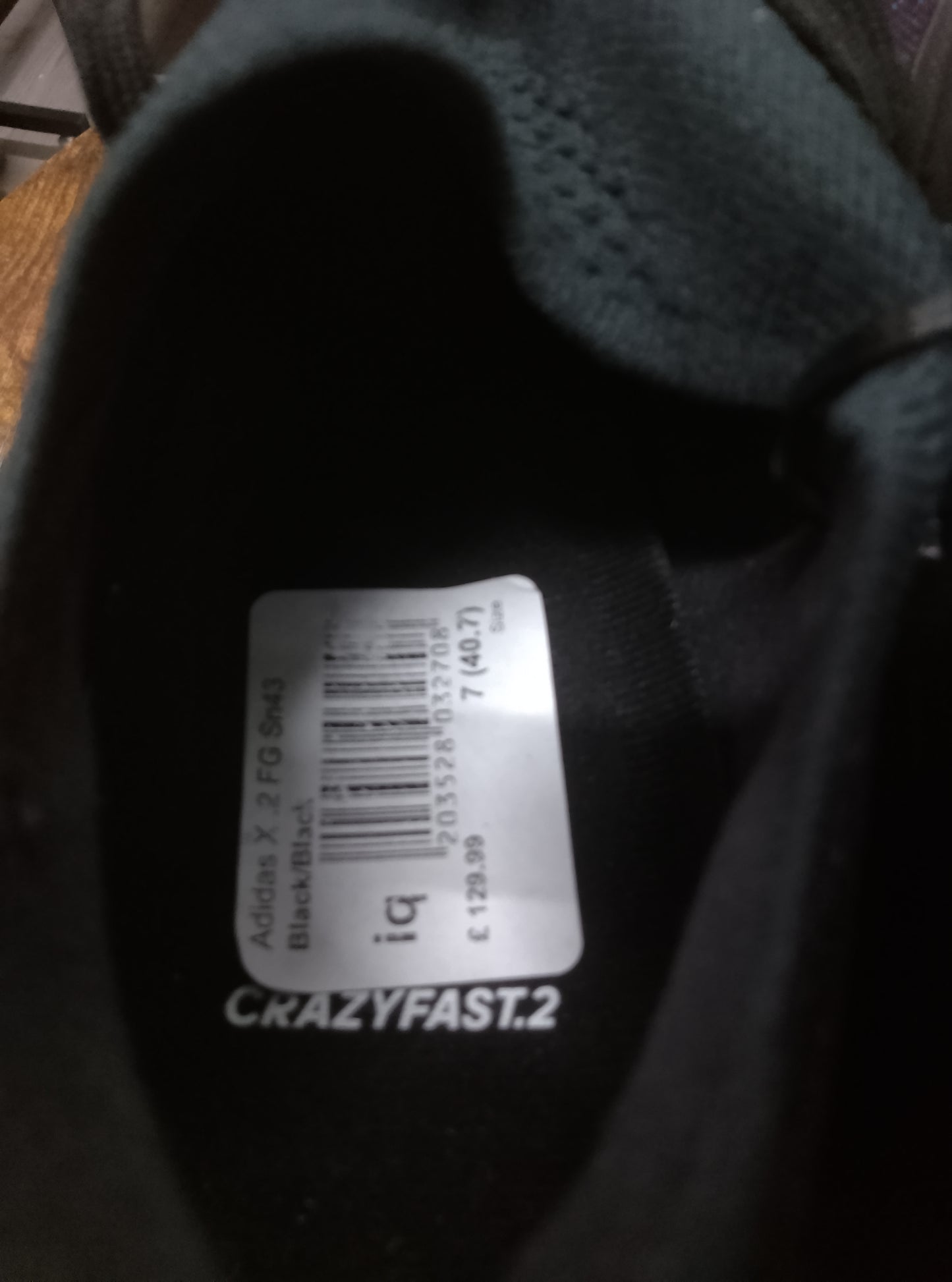 Adidas X CrazyFast 2 FG Nightstrike Size 7 Football Boots