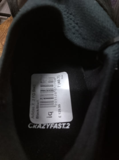 Adidas X CrazyFast 2 FG Nightstrike Size 7 Football Boots