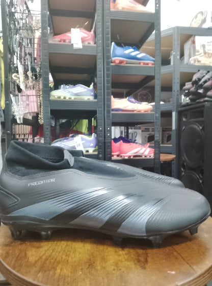 Adidas Predator League Laceless Core Black & Carbon Firm Ground Football Boots