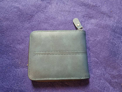 BLUE ZIP UP WALLET