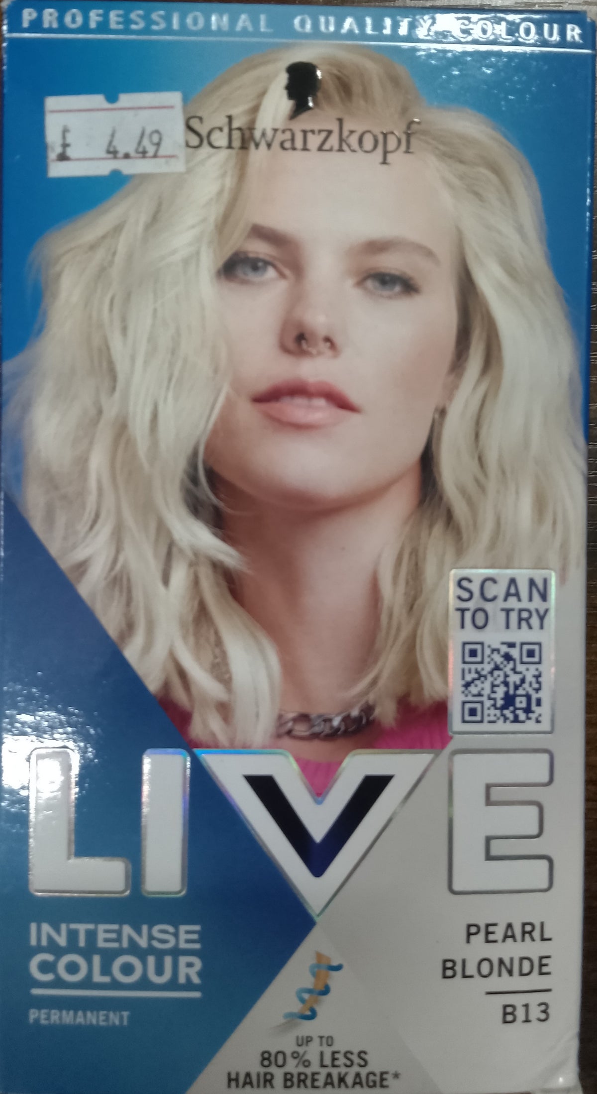 SCHWARZKOPF LIVE INTENSE COLOUR PEARL BLONDE PERMANENT HAIR DYE