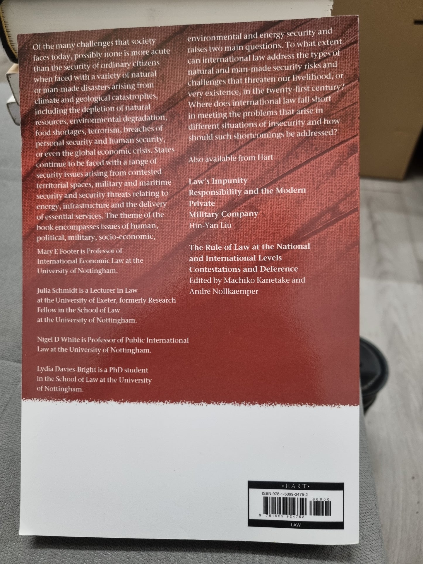 SECURITY AND INTERNATIONAL LAW - STUDIES IN INTERNATIONAL LAW