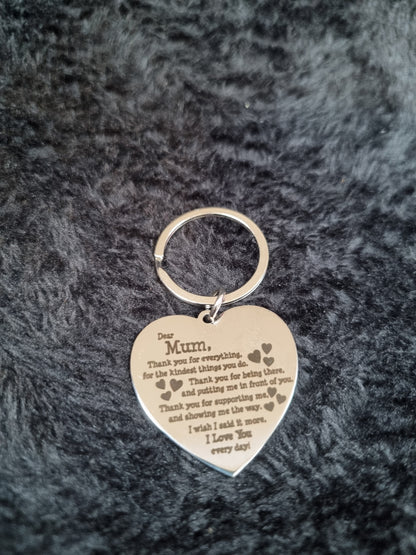 Dear mum thankyou..... keychain
