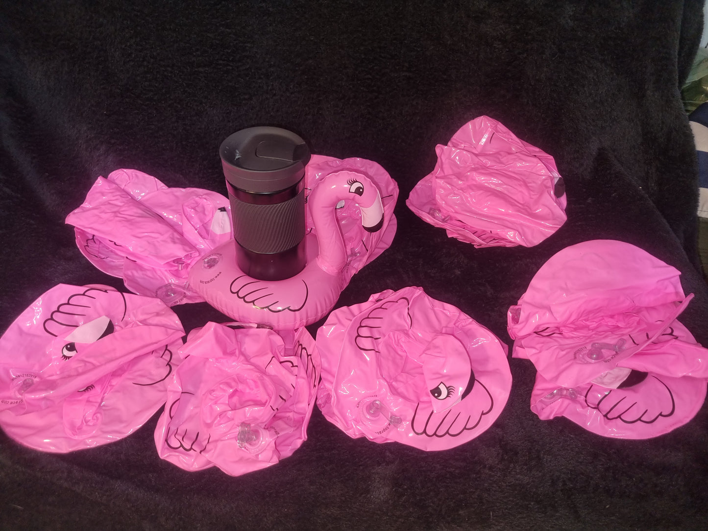 Flamingo inflatable drink holder
