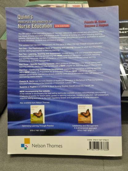 QUINN'S PRINCIPLES AND PRACTICES OF NURSE EDUCATION - 5TH EDITION - by francis m. quinn and suzanne j. hughes